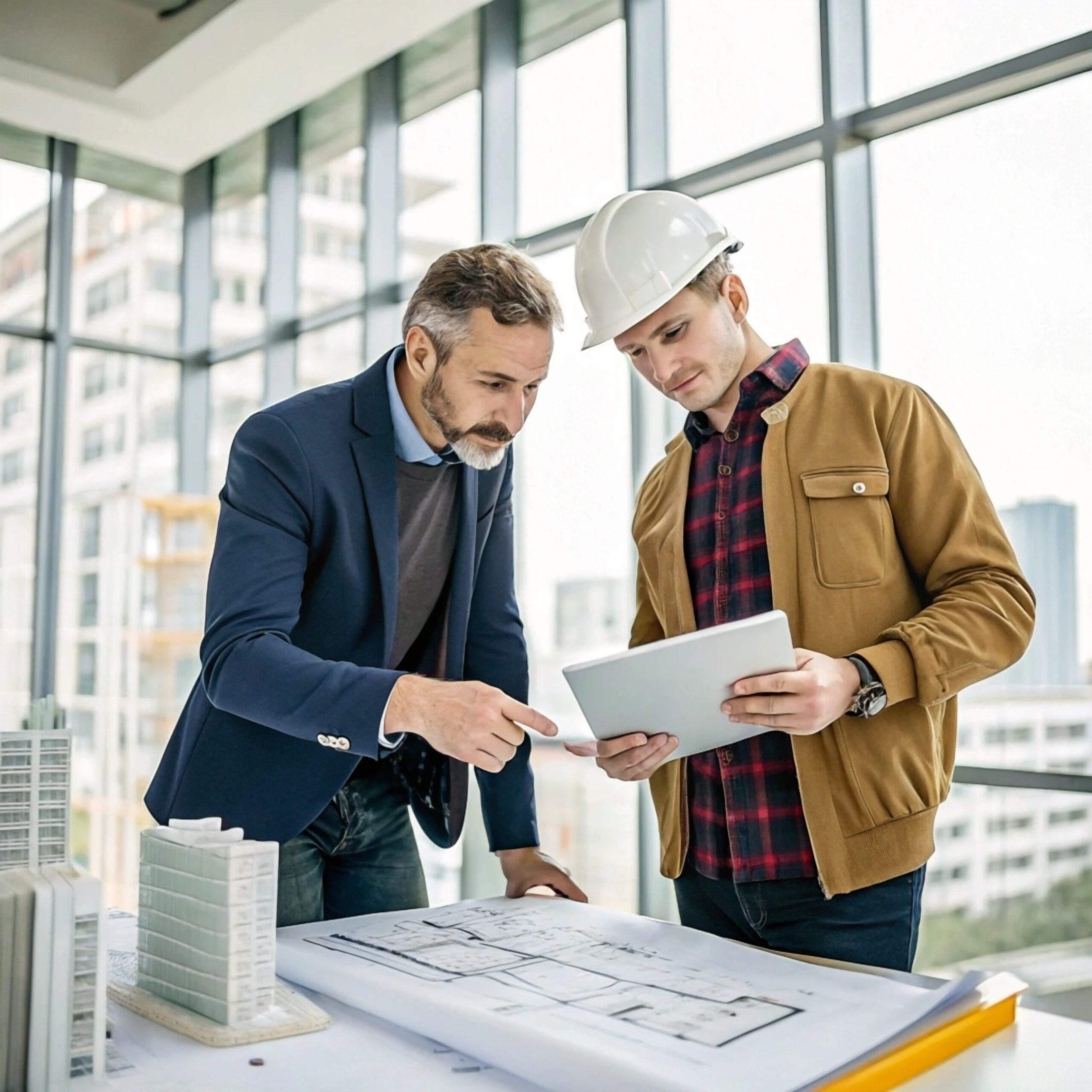 Architect Discussing Project Details with Foreman